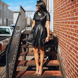 ASOS Faux Leather Skater Dress US 6
